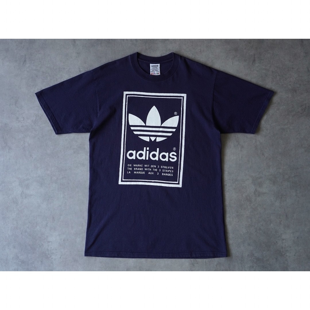 adidas(アディダス)の80s adidas USA製 トレフォイルロゴ 両面プリント Tシャツ メンズのトップス(Tシャツ/カットソー(半袖/袖なし))の商品写真