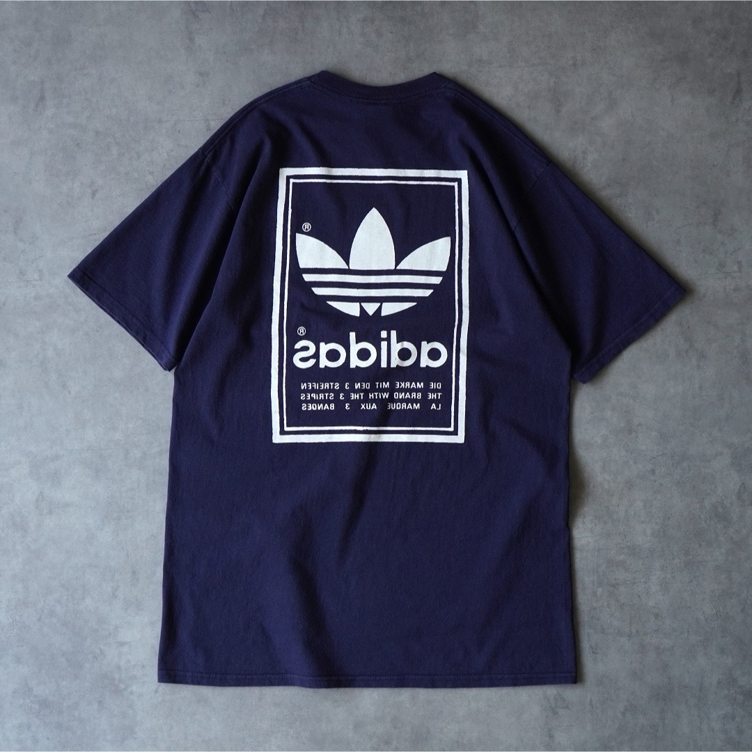 adidas(アディダス)の80s adidas USA製 トレフォイルロゴ 両面プリント Tシャツ メンズのトップス(Tシャツ/カットソー(半袖/袖なし))の商品写真