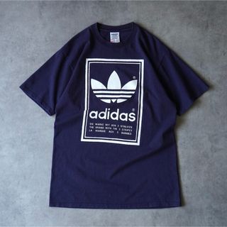 アディダス(adidas)の80s adidas USA製 トレフォイルロゴ 両面プリント Tシャツ(Tシャツ/カットソー(半袖/袖なし))