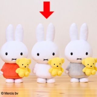 miffy - ミッフィー ぬいぐるみ ミッフィーwithくまちゃん miffy ホワイト