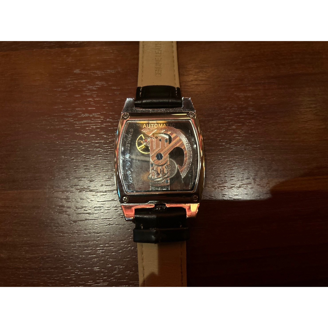 【匿名配送】 LUXデザインおしゃれ腕時計　機械式　メンズ　レディース メンズの時計(レザーベルト)の商品写真