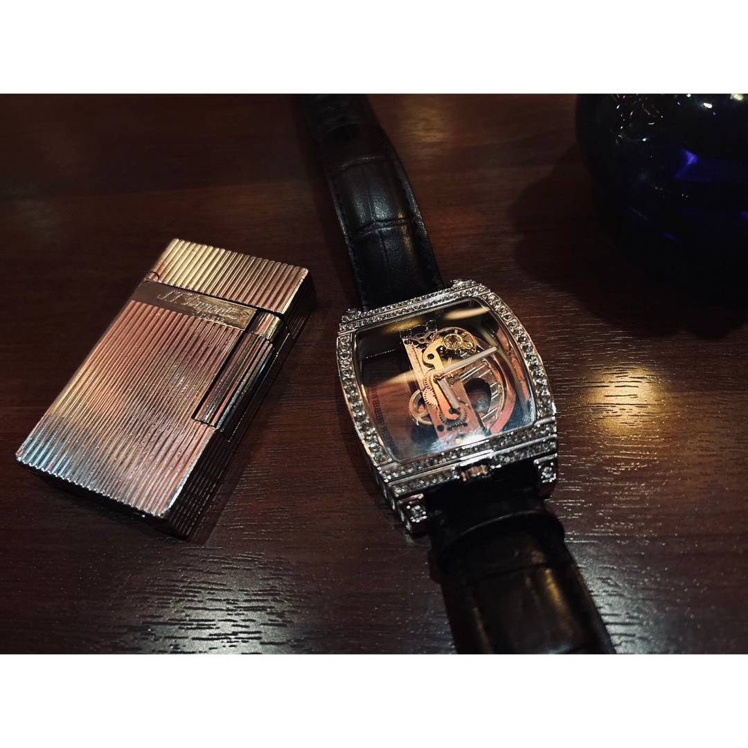 【匿名配送】 LUXデザインおしゃれ腕時計　機械式　メンズ　レディース メンズの時計(レザーベルト)の商品写真