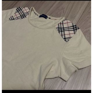 バーバリー(BURBERRY)のバーバリーアイボリーチェックコットンT(Tシャツ(半袖/袖なし))