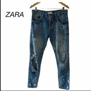 ザラ(ZARA)のZARA メンズ ダメージ加工 デニムパンツ 40(デニム/ジーンズ)