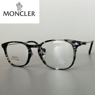 MONCLER - メガネ モンクレール ボストン グレー べっ甲柄 メタル コンビフレーム