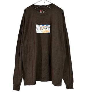 Hanes - 希少 古着 "Hanes BEEFY" アニメ プリント ロングTシャツ オビト