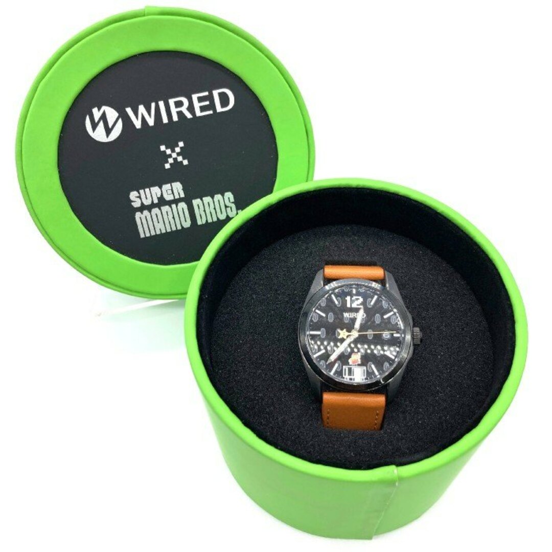 WIRED(ワイアード)の★WIRED ワイアード AGAK702 スーパーマリオブラザーズ 腕時計 ブラック文字盤 世界限定500本 ブラウン メンズの時計(腕時計(アナログ))の商品写真