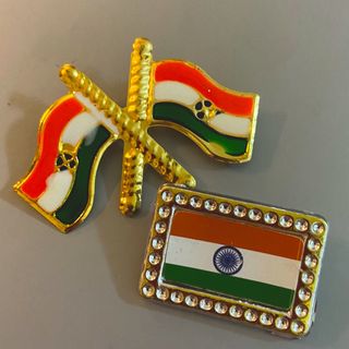 インド国旗🇮🇳バッジ　2個セット(ブローチ/コサージュ)