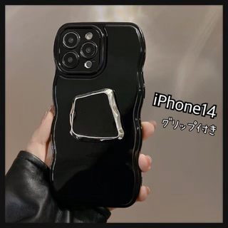 1605＊iPhone14 iPhoneケース スマホグリップ ウェーブケース(iPhoneケース)