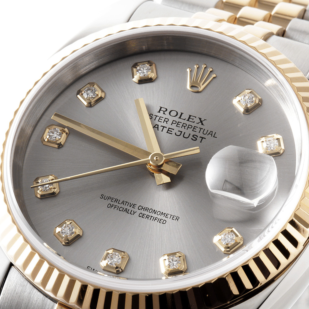 ROLEX(ロレックス)のロレックス デイトジャスト 10Pダイヤ 116233G グレー F番 メンズ 中古 腕時計 メンズの時計(腕時計(アナログ))の商品写真