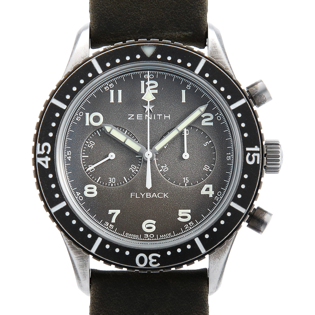 ZENITH(ゼニス)のゼニス パイロットクロノメトロ TIPO-CP2 フライバック 11.2240.405/21.C773 メンズ 中古 腕時計 メンズの時計(腕時計(アナログ))の商品写真