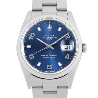 ロレックス(ROLEX)のロレックス オイスターパーペチュアル デイト 15200 ブルー 飛びアラビア K番 メンズ 中古 腕時計(腕時計(アナログ))