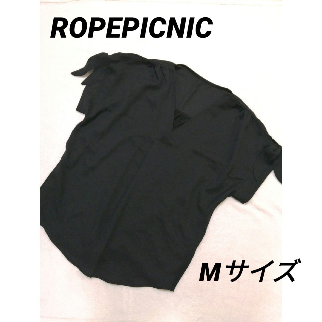 Rope' Picnic(ロペピクニック)の値下げ✨美品✨【ROPEPICNIC 】レディース・チュニック・袖リボン・黒・M レディースのトップス(チュニック)の商品写真