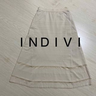 超美品❣️ＩＮＤＩＶＩ 裾シアー ロングスカート 38サイズ