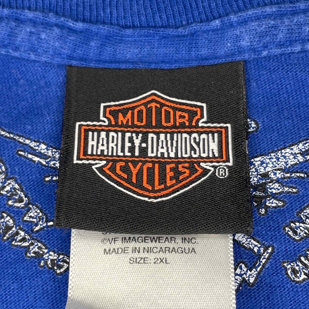 Harley Davidson(ハーレーダビッドソン)のUS古着⭐︎ハーレーダビッドソン ビッグシルエット Ｔシャツ ブルー 2XL メンズのトップス(Tシャツ/カットソー(半袖/袖なし))の商品写真