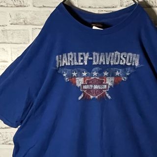 ハーレーダビッドソン(Harley Davidson)のUS古着⭐︎ハーレーダビッドソン ビッグシルエット Ｔシャツ ブルー 2XL(Tシャツ/カットソー(半袖/袖なし))