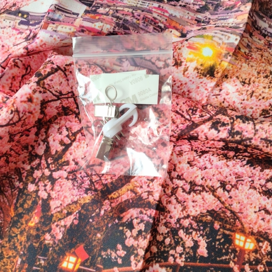 新品 背景布 タペストリー 桜と富士山 風景 写真 撮影 インテリア エンタメ/ホビーの美術品/アンティーク(絵画/タペストリー)の商品写真