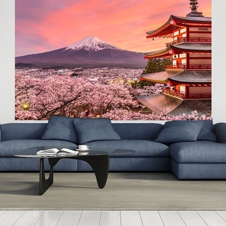 新品 背景布 タペストリー 桜と富士山 風景 写真 撮影 インテリア