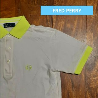 フレッドペリー(FRED PERRY)のFRED PERRY ポロシャツ Ｓサイズ 黄色 ホワイト(ポロシャツ)