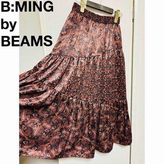 ビームス(BEAMS)の美品　ビームス　ティアードスカート　ギャザー　フリル　ロングスカート　ペイズリー(ロングスカート)