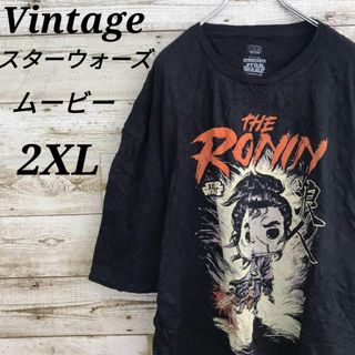 【k4506】USA古着スターウォーズムービープリント半袖ビッグTシャツ2XL(Tシャツ/カットソー(半袖/袖なし))