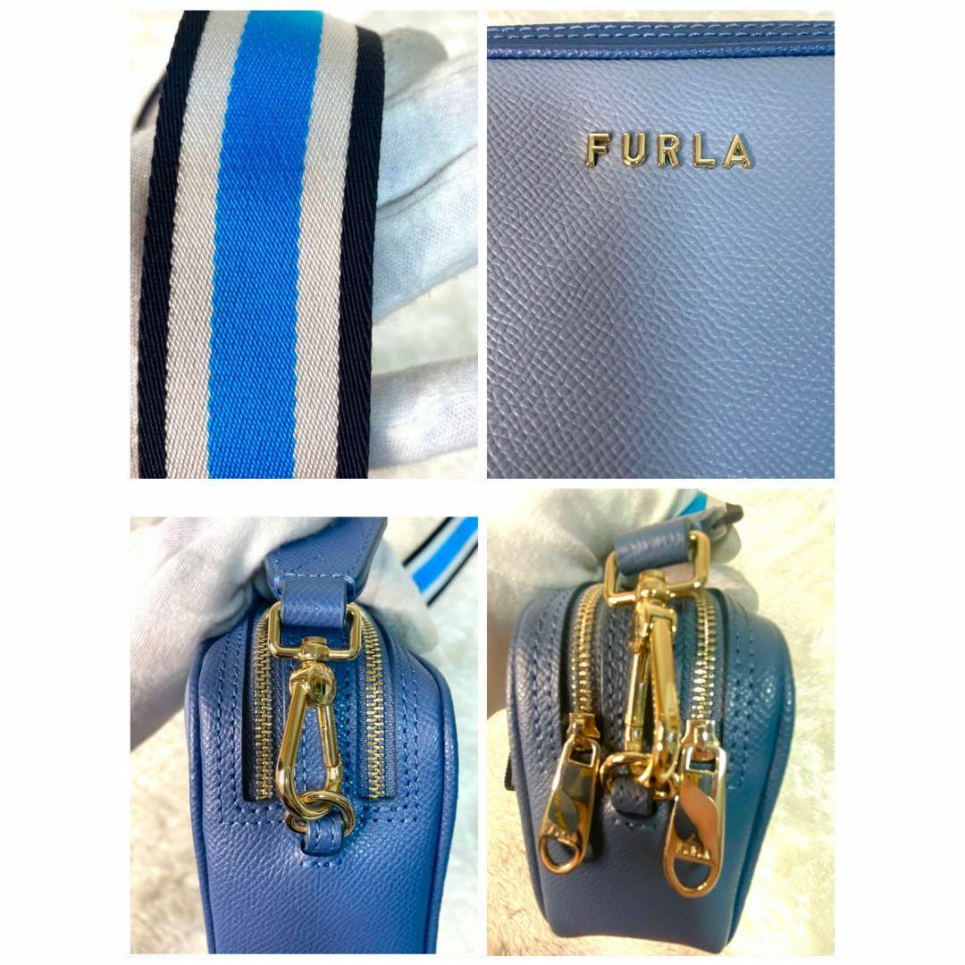 Furla(フルラ)の【未使用級】　フルラ　ショルダーバッグ　カメラバッグ　レザー　ブルー　ジプロック レディースのバッグ(ショルダーバッグ)の商品写真