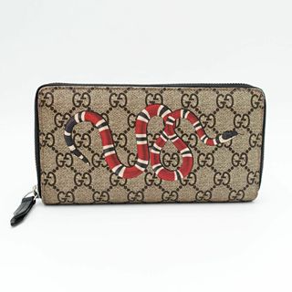 グッチ(Gucci)のグッチ キングスネーク 長財布 ラウンドファスナー GGスプリーム PVC 蛇(長財布)