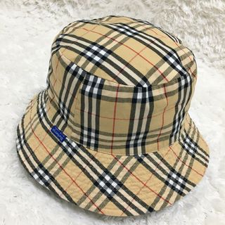 バーバリーブルーレーベル(BURBERRY BLUE LABEL)の美品 バーバリーブルーレーベル　ノバチェック　バケットハット　リバーシブル(ハット)