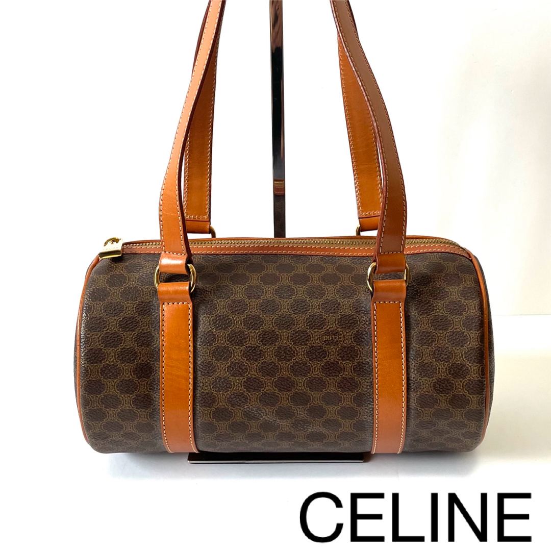 celine(セリーヌ)の【極美品】セリーヌ　ドラムバッグ　ショルダーバッグ　レザー　トリオンフ　マカダム レディースのバッグ(ショルダーバッグ)の商品写真