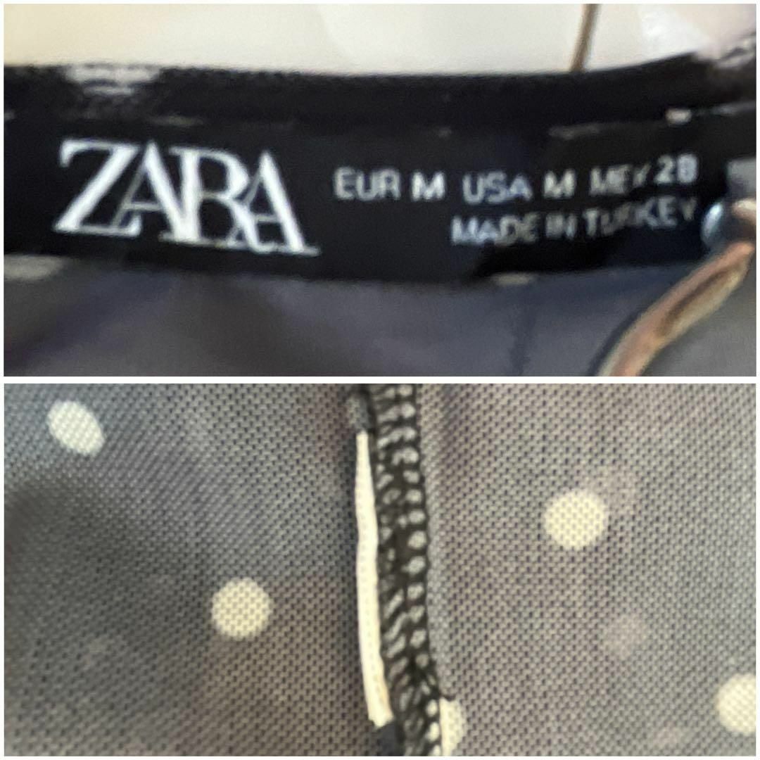 ZARA(ザラ)のザラ ZARA レオタード ドット ボディースーツ シアートップス　総レース 黒 レディースのトップス(その他)の商品写真