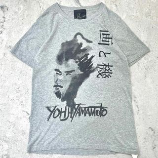 Yohji Yamamoto - 【ヨウジヤマモト】サイズ2 ブランドロゴ 漢字 kanji Tシャツ グレー