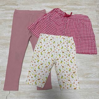 ユニクロ(UNIQLO)のUNIQLO ユニクロ　キッズ　リブレギンス　レギンス　スカート風パンツ　100(パンツ/スパッツ)