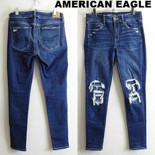 アメリカンイーグル(American Eagle)の良品★　アメリカンイーグル　JEGGING　W74cm　スーパーストレッチ　藍青(デニム/ジーンズ)