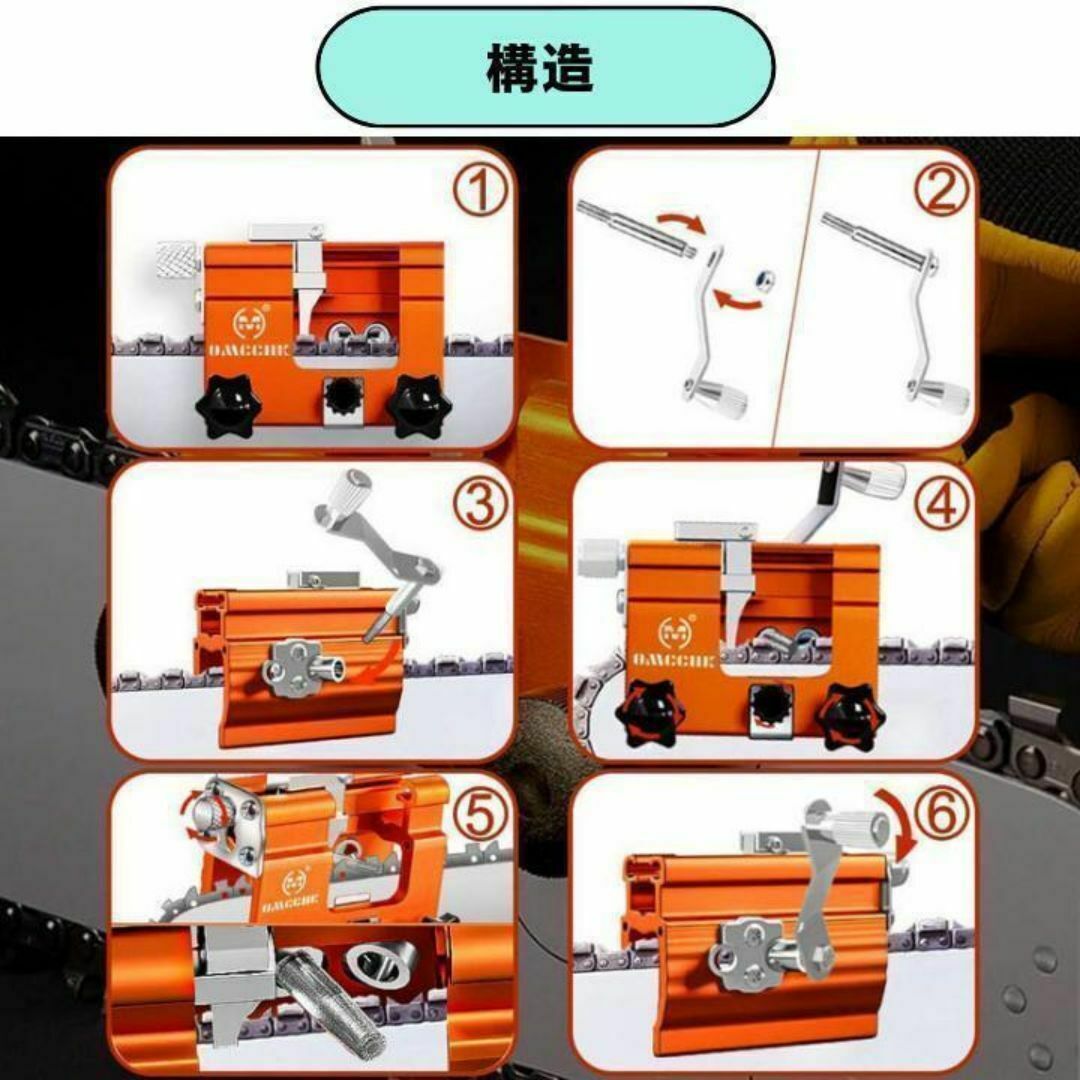 チェーンソー目立て機 手動式 研磨 研磨ヘッド予備付 目立機 シャープナー ハンドメイドのハンドメイド その他(その他)の商品写真