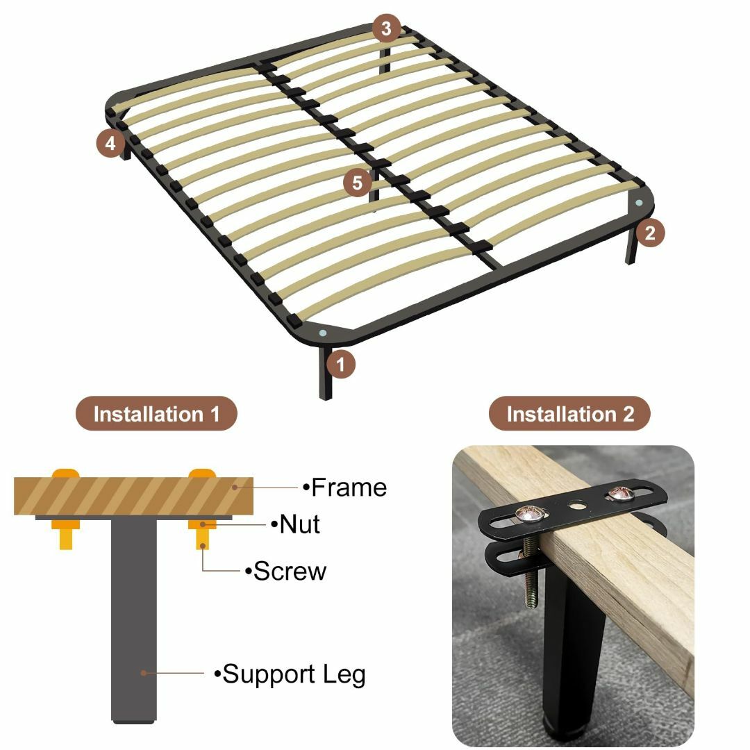 【人気商品】uxcell ベッドフ レーム脚 ベッドセンタースラットサポートレッ インテリア/住まい/日用品のベッド/マットレス(その他)の商品写真
