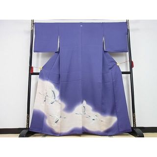 平和屋-こころ店■豪華色留袖　刺繍　飛鶴文　暈し染め　正絹　逸品　AAAE0959Atn(着物)