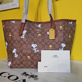 コーチ(COACH)のCOACH スヌーピー トートバッグ コーチ ウッドストック 可愛い 人気 新品(トートバッグ)