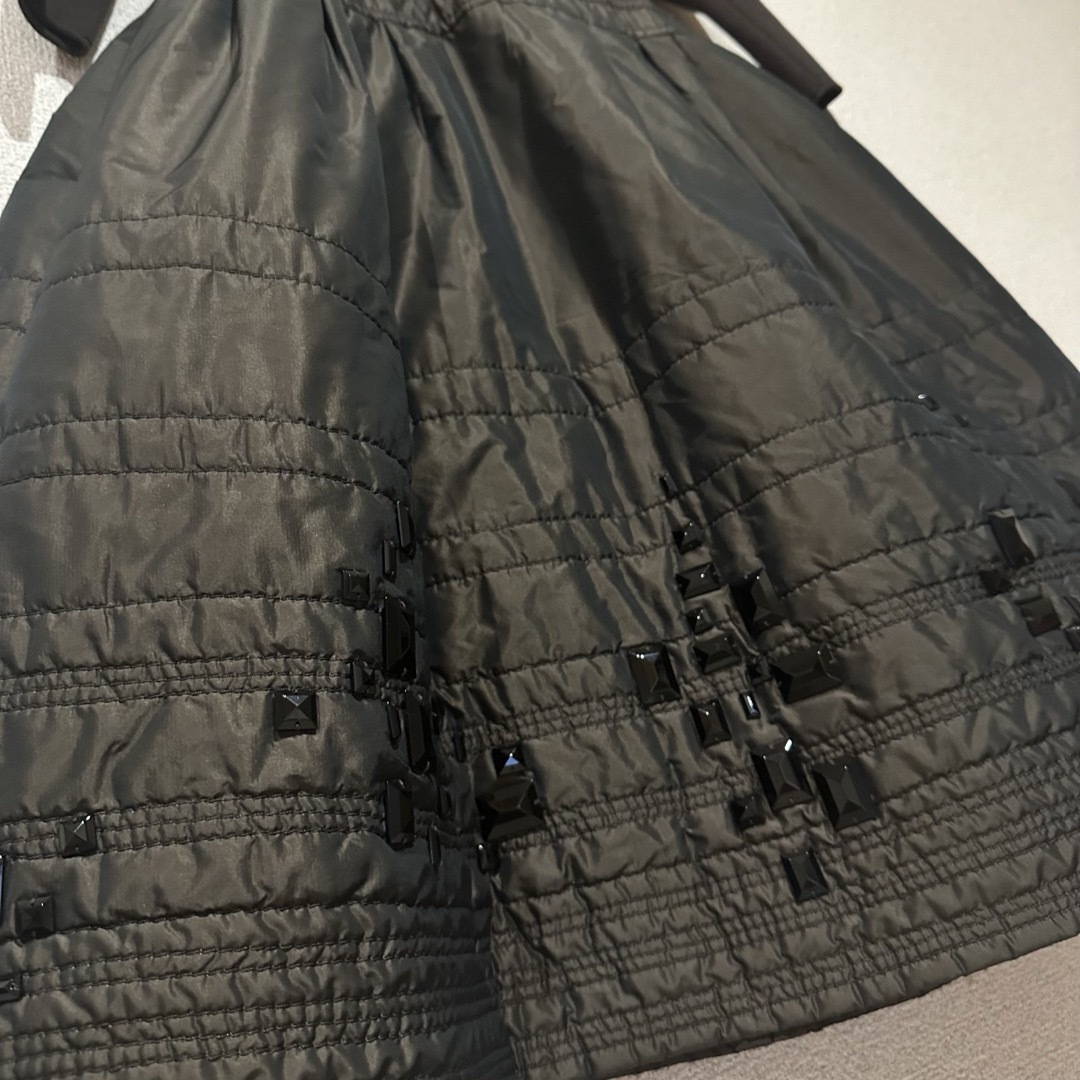 ホット商品 FOXEY BOUTIQUEビジュー異素材ドッキングデザインワンピース ワンピース