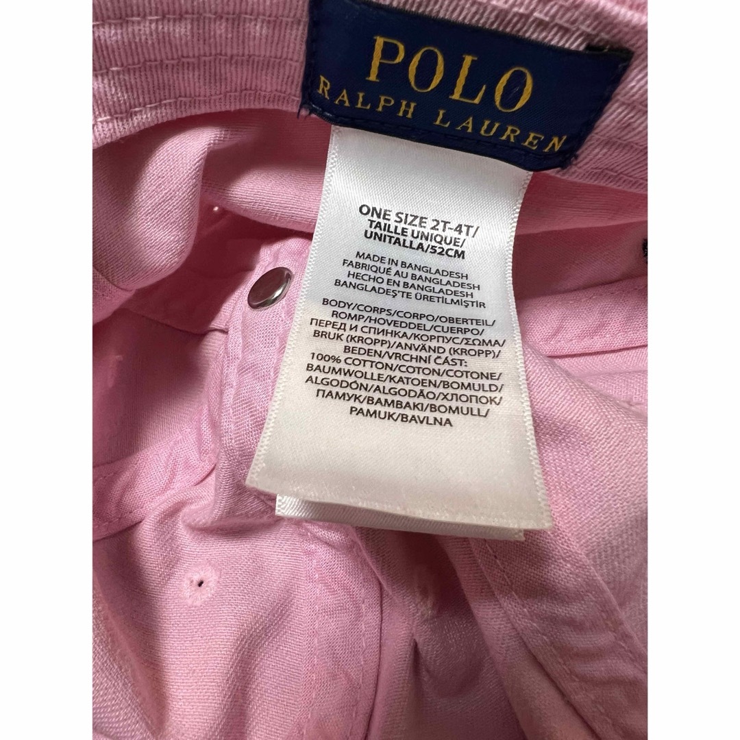 POLO RALPH LAUREN(ポロラルフローレン)のポロラルフローレンキッズポニーキャップ帽子ポニーピンク2-4T キッズ/ベビー/マタニティのこども用ファッション小物(帽子)の商品写真