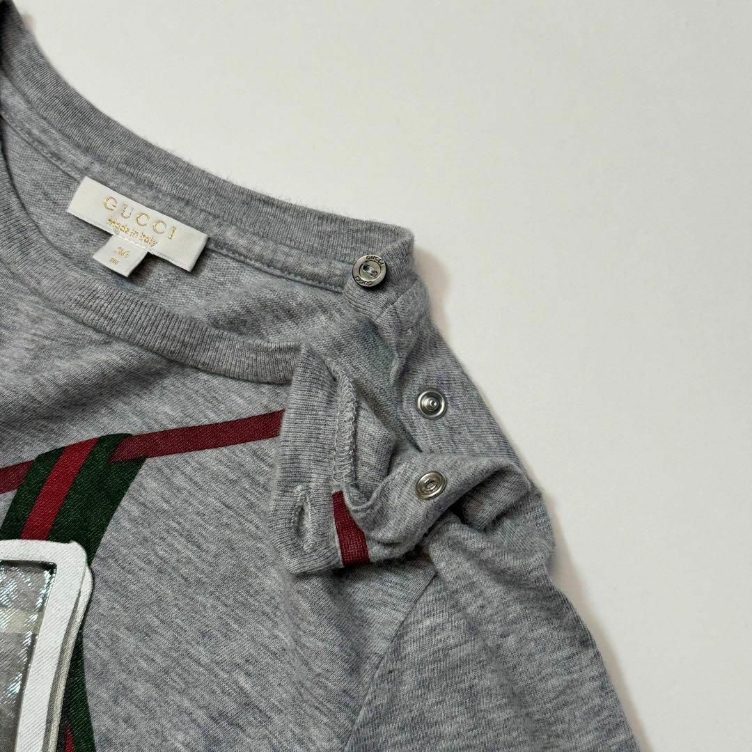 Gucci(グッチ)の✨美品✨グッチ　長袖Tシャツ　ロンT　スキーデザイン　グレー　36Mサイズ キッズ/ベビー/マタニティのキッズ服男の子用(90cm~)(Tシャツ/カットソー)の商品写真