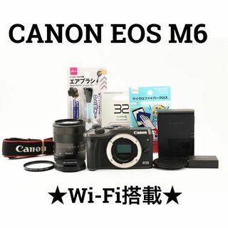 キヤノン(Canon)の美品　CANON EOS M6 Wi-Fi搭載　コンパクトミラーレス(ミラーレス一眼)