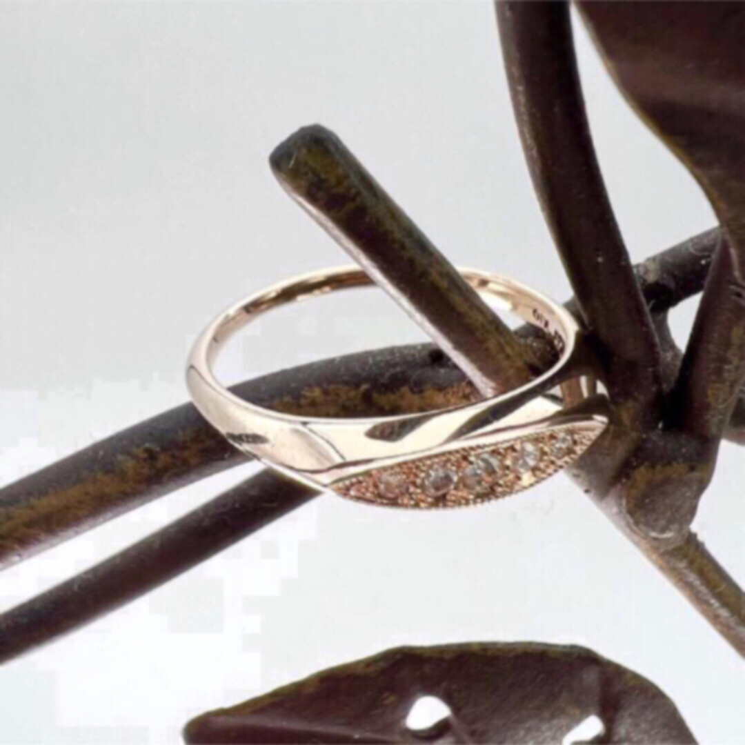 agete(アガット)のagete　アガット　ダイヤリング みるうちマーキス型 レディースのアクセサリー(リング(指輪))の商品写真