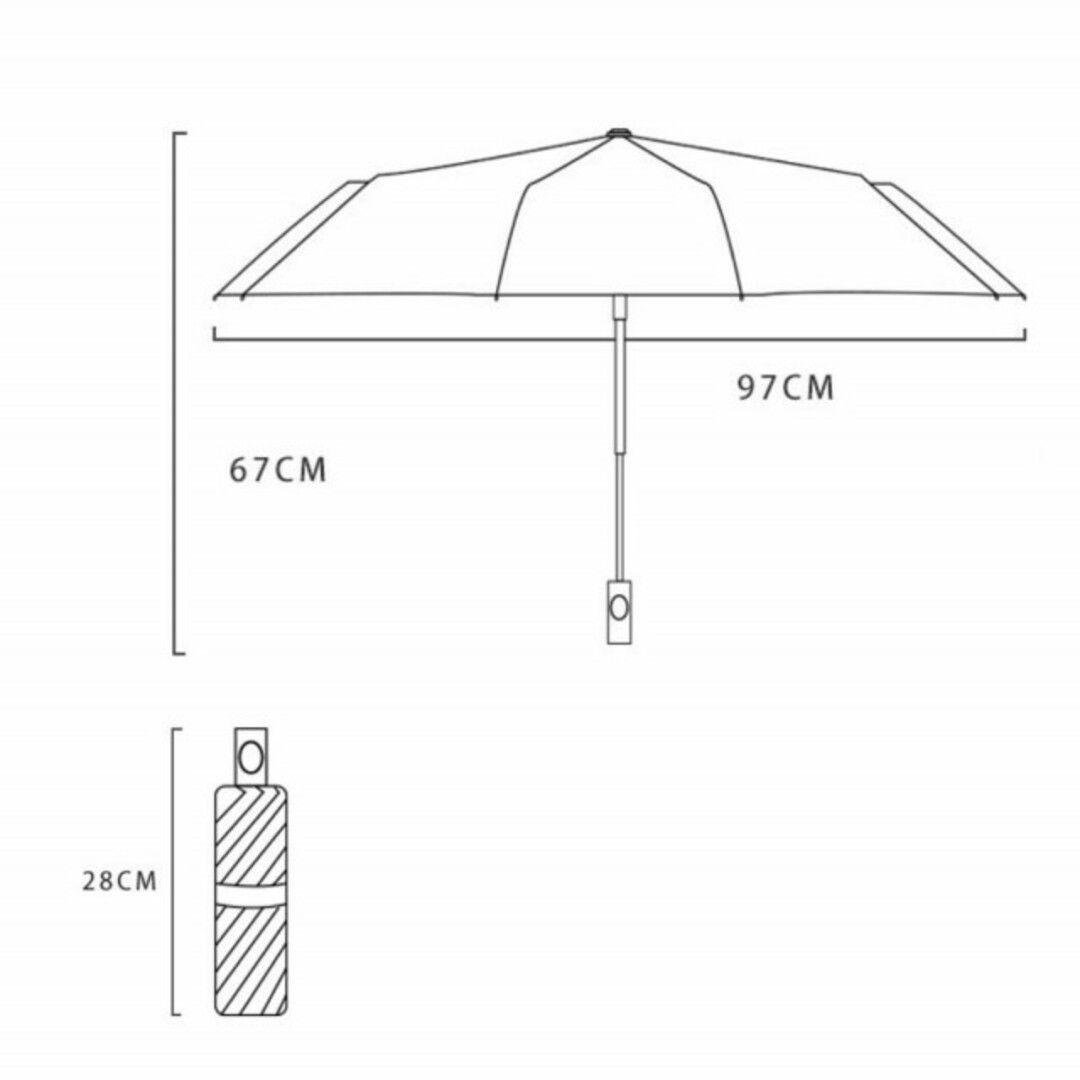 折りたたみ傘 ⽇傘 晴⾬兼⽤ 完全遮光 UVカット ⾃動開閉 ホワイト 梅⾬ レディースのファッション小物(傘)の商品写真