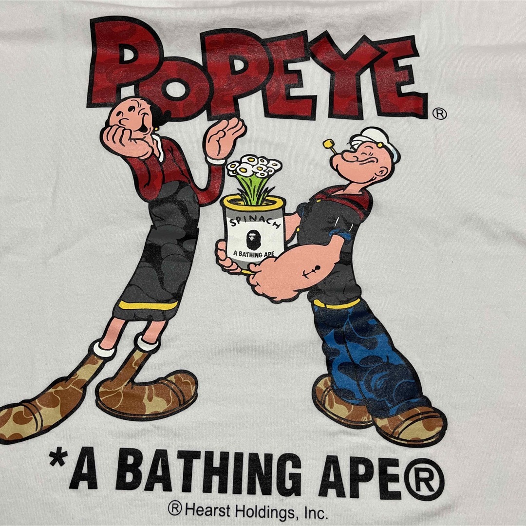 A BATHING APE(アベイシングエイプ)のAPE BAPE KAWS POPEYE リンガーtee tシャツ　ポパイ　L メンズのトップス(Tシャツ/カットソー(半袖/袖なし))の商品写真