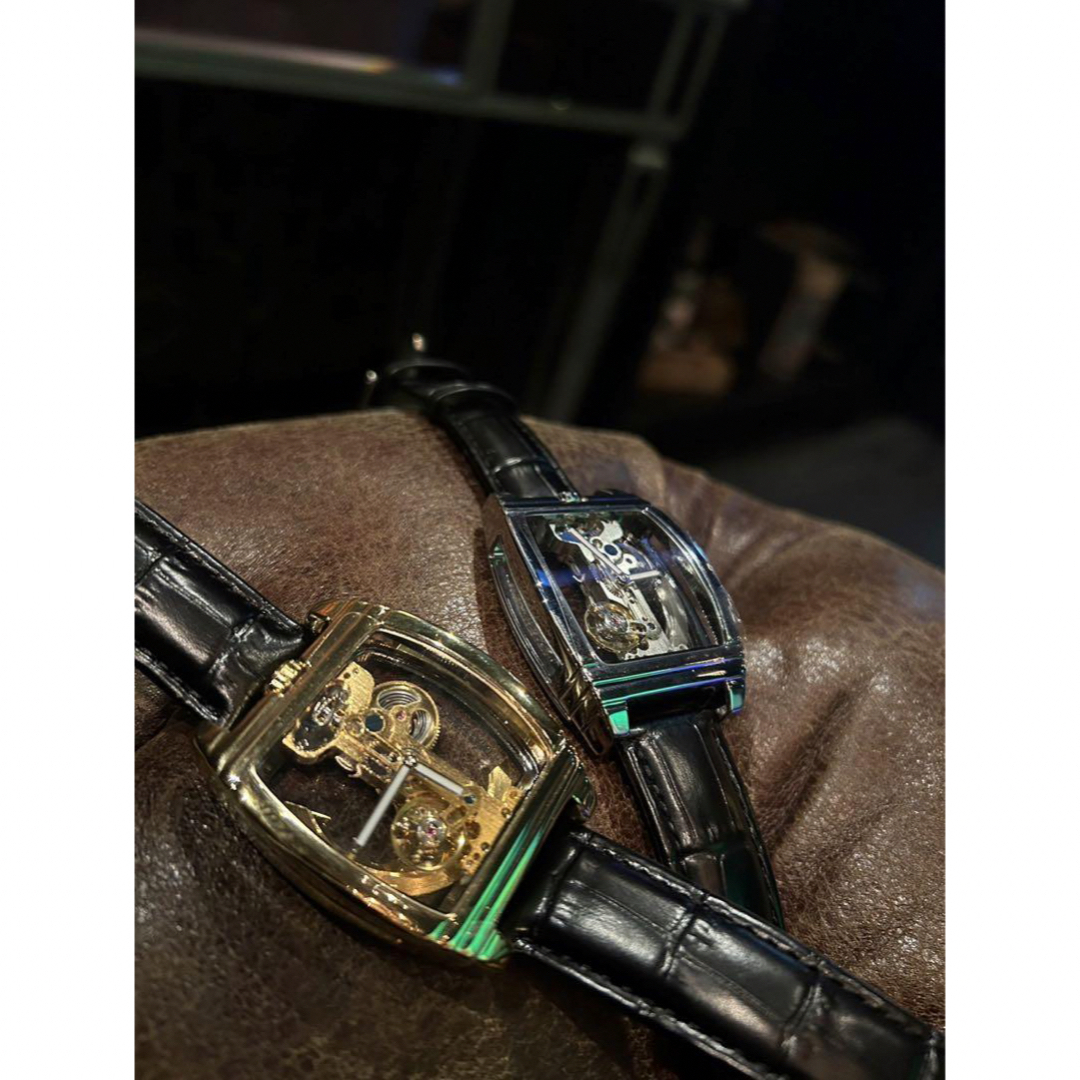 【高品質】　スケルトン　クリア　ウォッチ　モテる時計　高見え　レディースも メンズの時計(レザーベルト)の商品写真