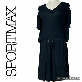 Max Mara - 【美品】スポーツマックス★ドッキングワンピース★プリーツ★ベルト