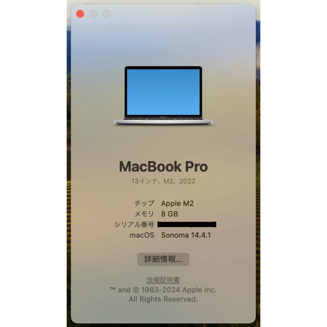 Mac (Apple)(マック)の最新高性能❗️MacBook Pro 2022 M2チップ　シルバー スマホ/家電/カメラのPC/タブレット(ノートPC)の商品写真