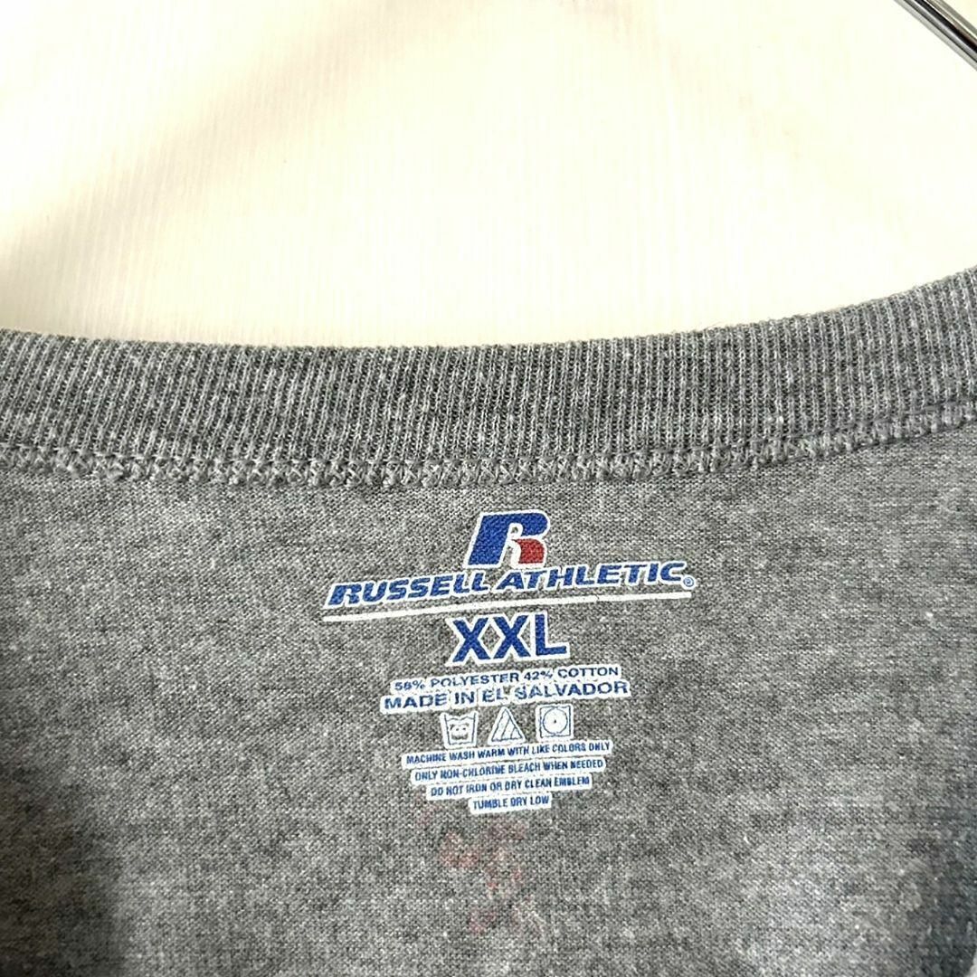 Russell Athletic(ラッセルアスレティック)のPRINCETONラッセルアスレティック Tシャツ 2XL グレー 灰色 古着 メンズのトップス(Tシャツ/カットソー(半袖/袖なし))の商品写真