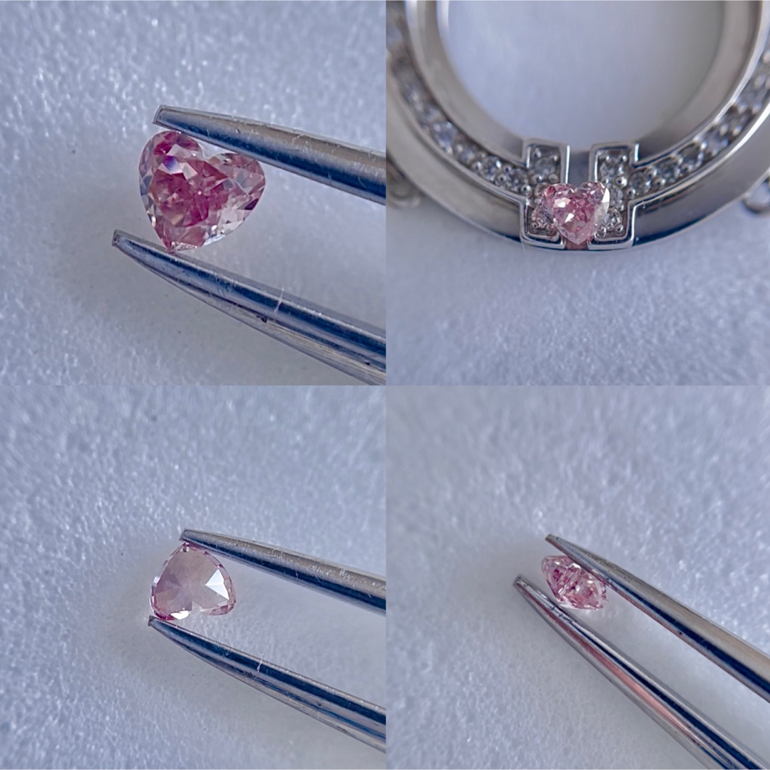 0.077ct SI-1 天然ピンクダイヤFANCY INTENSE PINK レディースのアクセサリー(その他)の商品写真