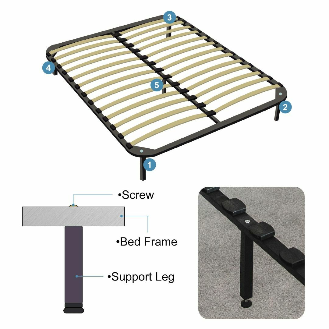 【数量限定】uxcell 高さ調節可能なベッドフレームサポートレッグ 交換 ベッ インテリア/住まい/日用品のベッド/マットレス(その他)の商品写真